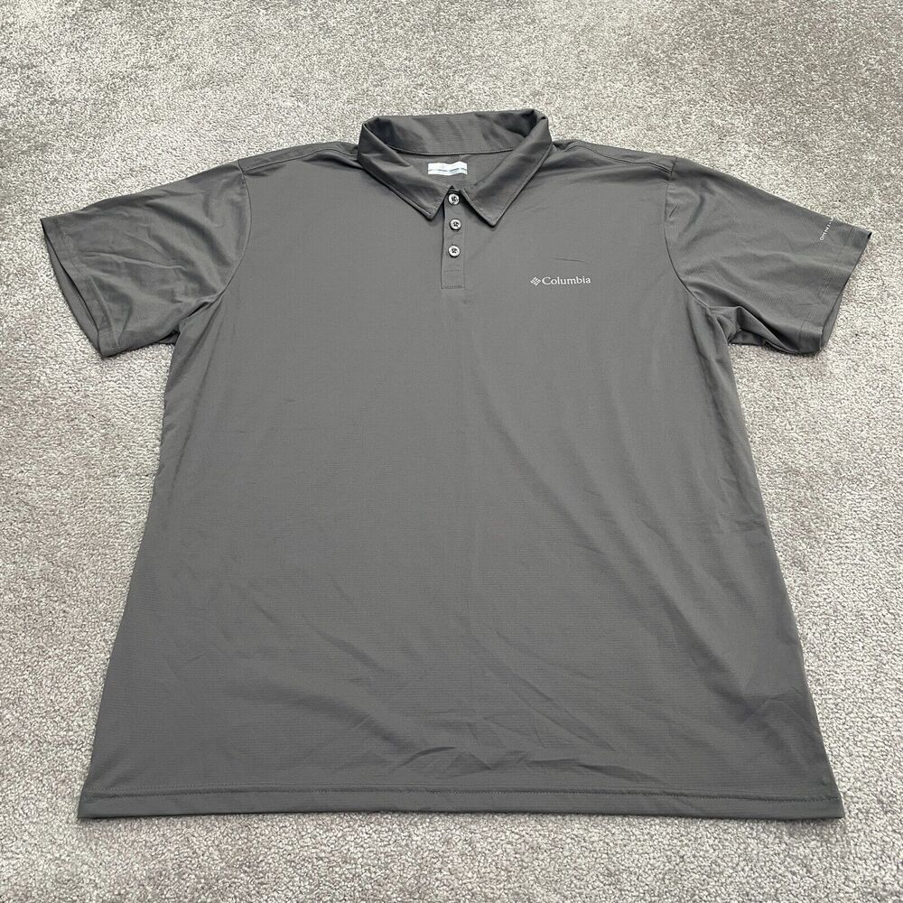 Columbia Omni Wick Polo Shirt Mens XL Dark Gray Short Sleeve Outdoor Active Hike